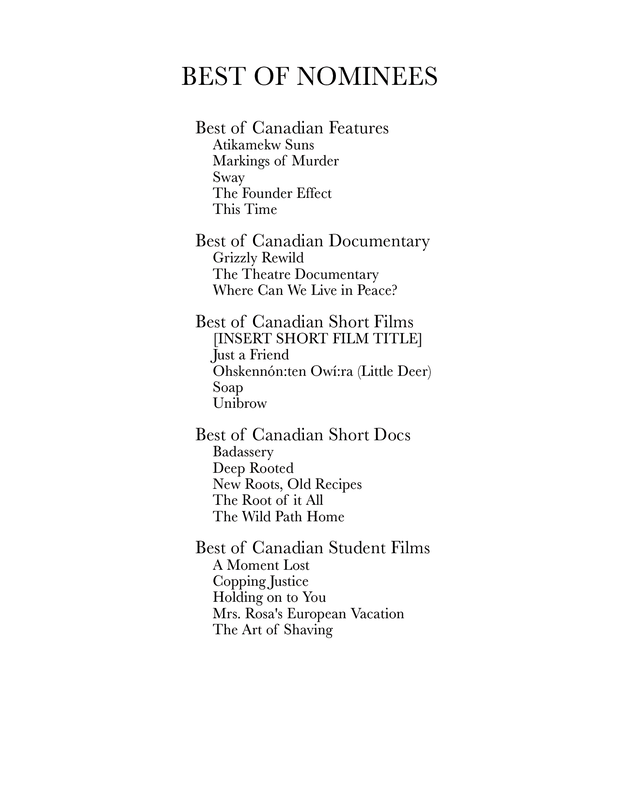 Canadian Student Film Nominees